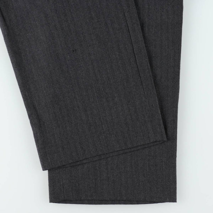 80s-90'S Joss A. Bank herringbone two-pleat wool trousers, made in USA, men's size W37 equivalent, vintage. wool gray type Vintage Second Hand