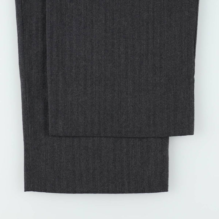 80s-90'S Joss A. Bank herringbone two-pleat wool trousers, made in USA, men's size W37 equivalent, vintage. wool gray type Vintage Second Hand