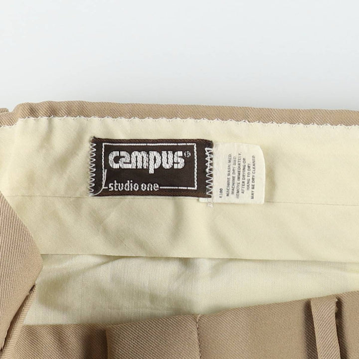 70s-era Campus slacks pants, men's size W33 (approx.), vintage. unclear Beige type Vintage Second Hand