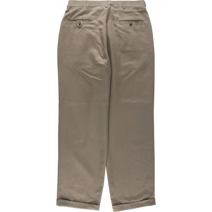 Haggar 2-pleat slacks pants made in the USA, men's size w34 polyester Khaki type beige Vintage Second Hand