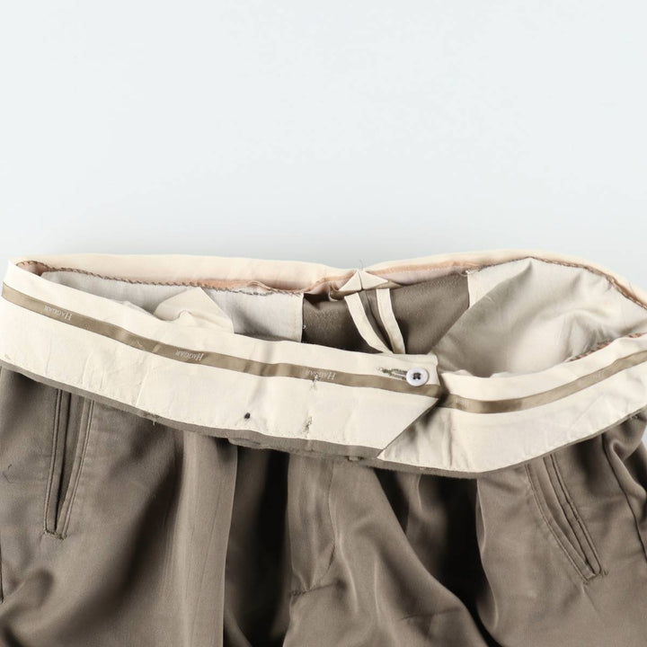 Haggar 2-pleat slacks pants made in the USA, men's size w34 polyester Khaki type beige Vintage Second Hand