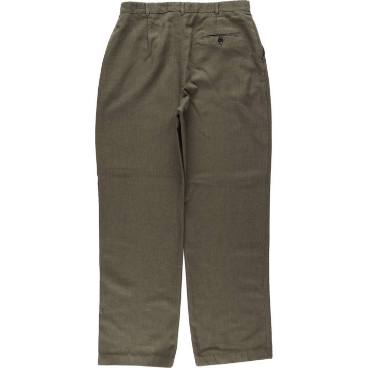 80s-90'S SA'BENE One-Pleat Slacks Pants Men's W31 (approx.) Vintage unclear Khaki type Vintage Second Hand