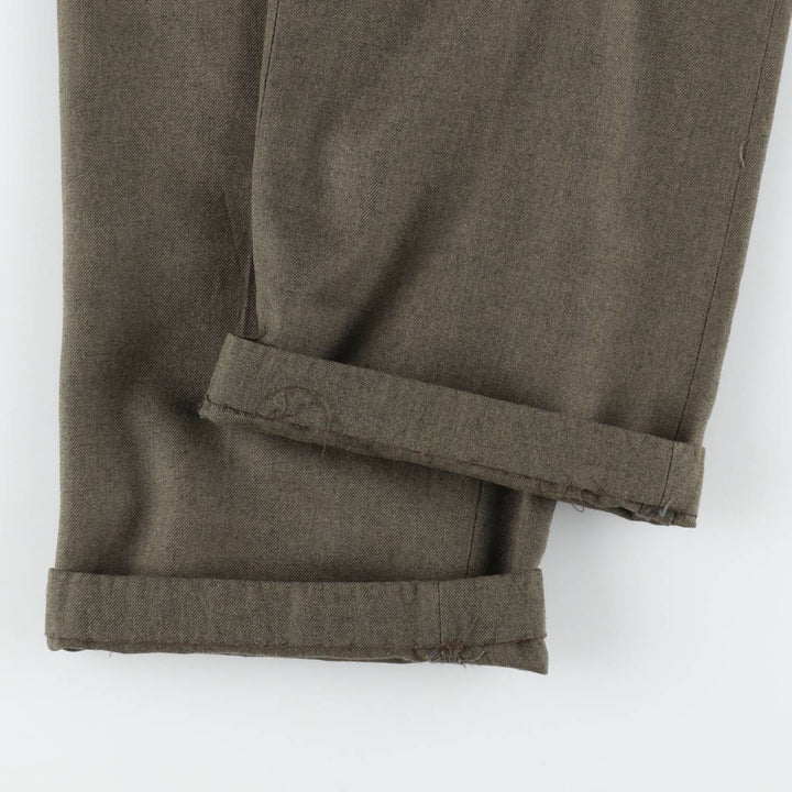 80s-90'S SA'BENE One-Pleat Slacks Pants Men's W31 (approx.) Vintage unclear Khaki type Vintage Second Hand