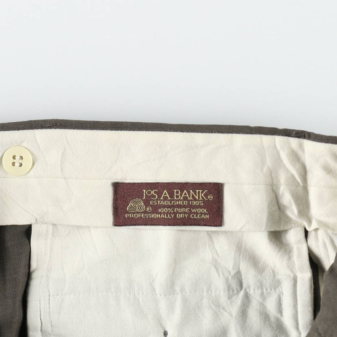 JOS. A. BANK Two-pleat wool trousers, men's size W31 (approx.) wool Khaki type Vintage Second Hand