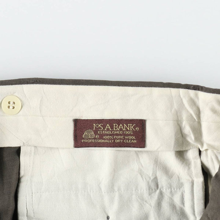JOS. A. BANK Two-pleat wool trousers, men's size W31 (approx.) wool Khaki type Vintage Second Hand