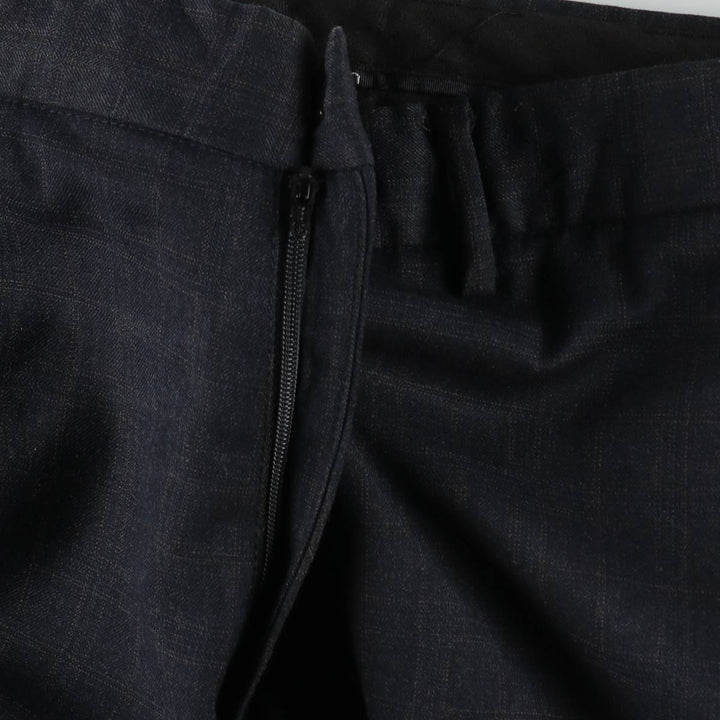 Calvin Klein check pattern slacks pants for men, size W33 (approx.) polyester black type Vintage Second Hand