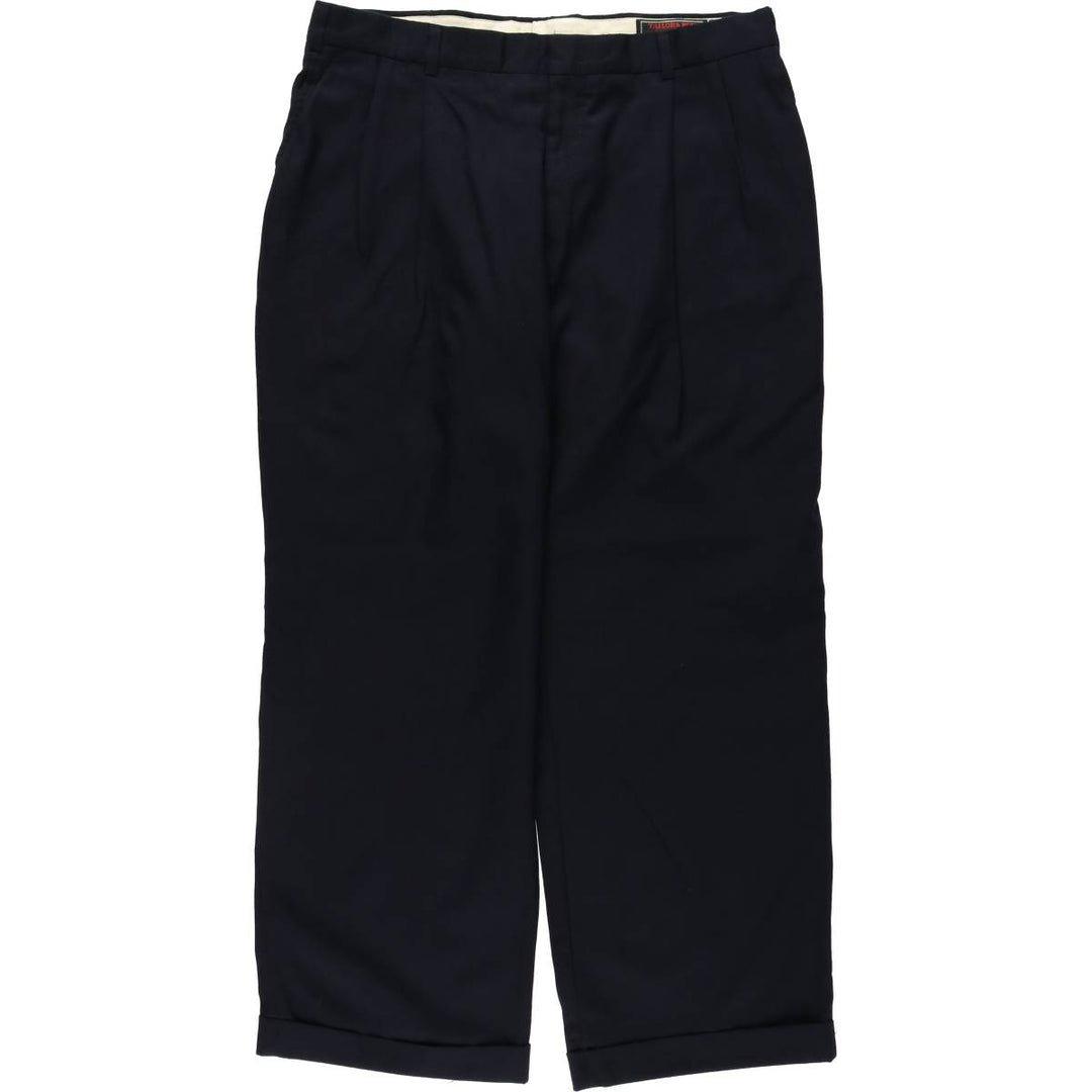 1990'S Deansgate Tailors Row Two-Pleat Slacks Pants, Men's W35 (approx.) unclear navy blue type Vintage Second Hand