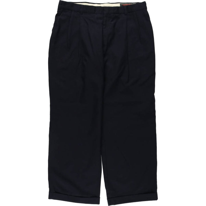 1990'S Deansgate Tailors Row Two-Pleat Slacks Pants, Men's W35 (approx.) unclear navy blue type Vintage Second Hand