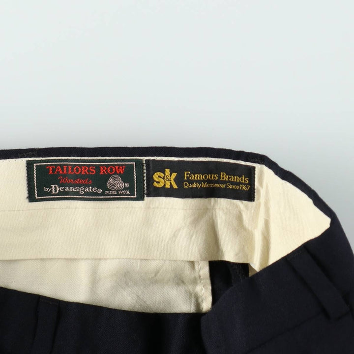 1990'S Deansgate Tailors Row Two-Pleat Slacks Pants, Men's W35 (approx.) unclear navy blue type Vintage Second Hand