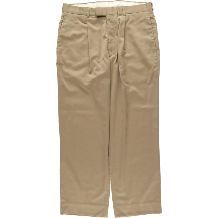 Donna Karan New York (DKNY) One-tuck wide-leg trousers, men's size W32 (approx.) polyester Beige type Vintage Second Hand