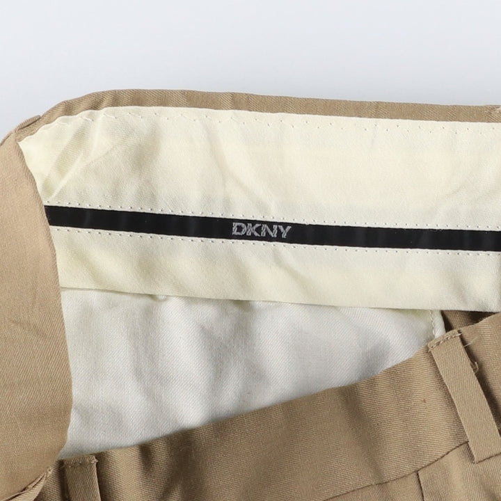 Donna Karan New York (DKNY) One-tuck wide-leg trousers, men's size W32 (approx.) polyester Beige type Vintage Second Hand