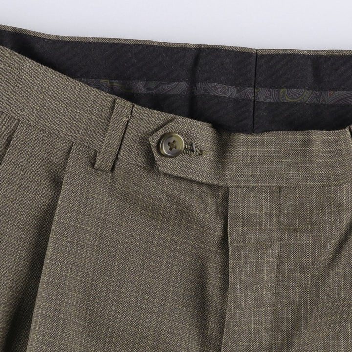 1990s-era Ralph Lauren LAUREN two-pleat slacks, men's size W34 (approx.), vintage. wool brown type Vintage Second Hand