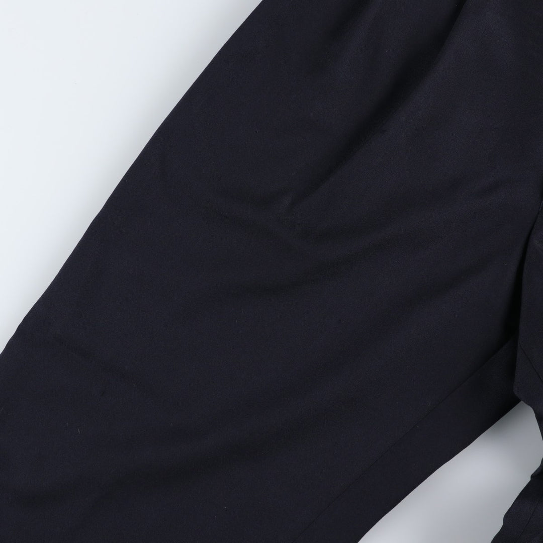 1990'S Ralph Lauren CHAPS Two-Pleat Slacks Pants, Made in Canada, Men's Size W31 (approx.), Vintage wool navy blue type Vintage Second Hand