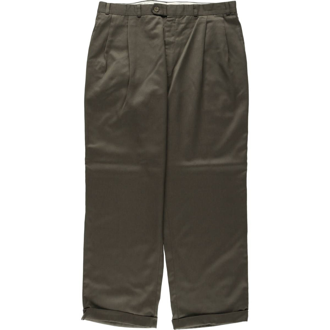 Ralph Lauren CHAPS Two-Pleat Slacks Pants, Men's W35 (approx.) unclear green type Vintage Second Hand