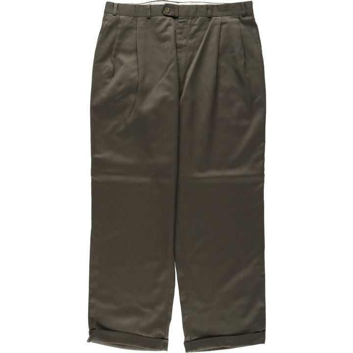 Ralph Lauren CHAPS Two-Pleat Slacks Pants, Men's W35 (approx.) unclear green type Vintage Second Hand