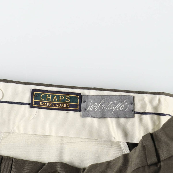 Ralph Lauren CHAPS Two-Pleat Slacks Pants, Men's W35 (approx.) unclear green type Vintage Second Hand