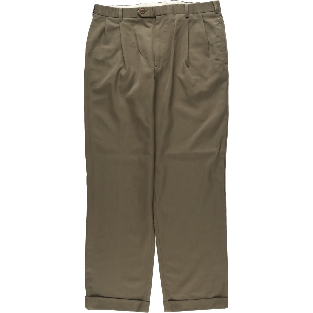 Brooks Brothers 346 Two-Pleat Wool Trousers, Men's Size W36 (approx.) wool Khaki type Vintage Second Hand