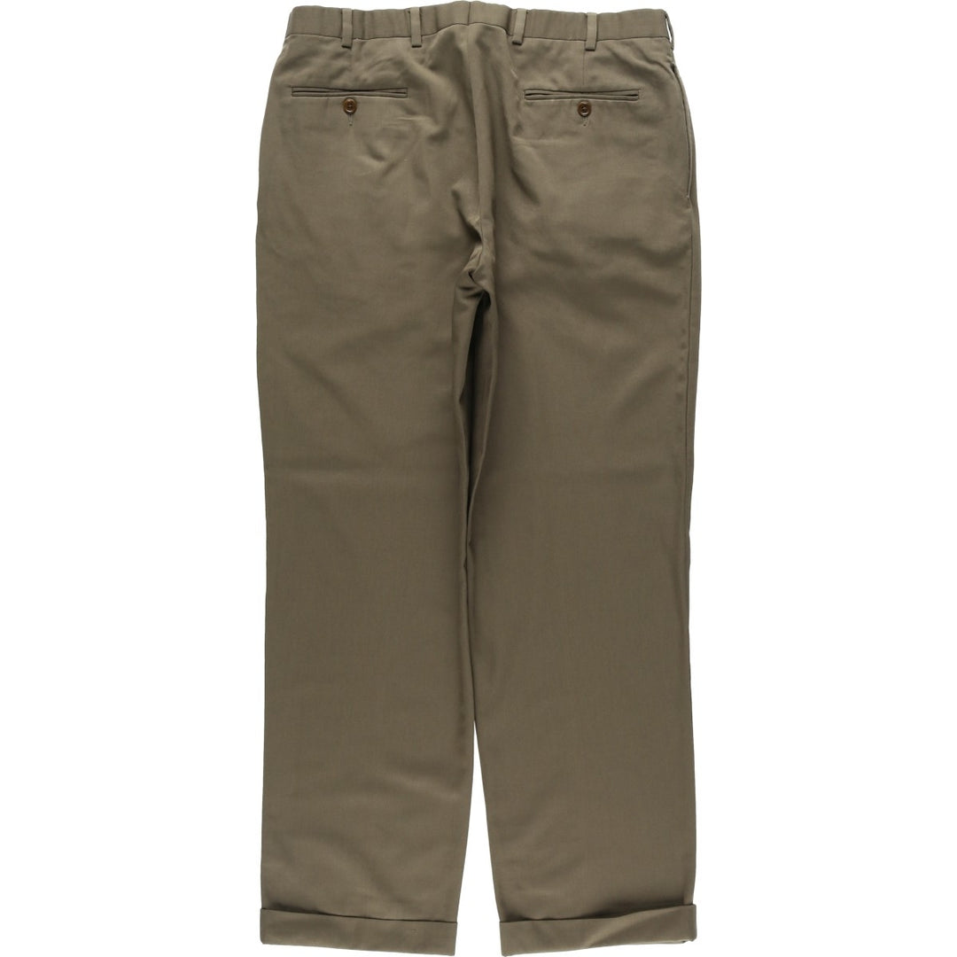 Brooks Brothers 346 Two-Pleat Wool Trousers, Men's Size W36 (approx.) wool Khaki type Vintage Second Hand