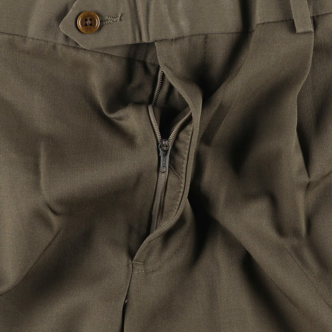 Brooks Brothers 346 Two-Pleat Wool Trousers, Men's Size W36 (approx.) wool Khaki type Vintage Second Hand