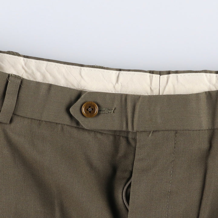 Brooks Brothers 346 Two-Pleat Wool Trousers, Men's Size W36 (approx.) wool Khaki type Vintage Second Hand