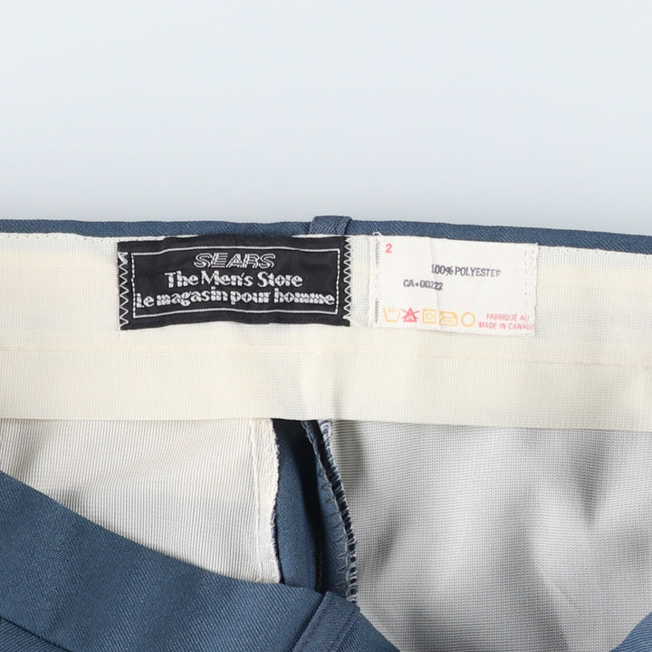 1980'S Sears The Men's Store slacks, made in Canada, men's size W34 equivalent, vintage. polyester blue type Vintage Second Hand