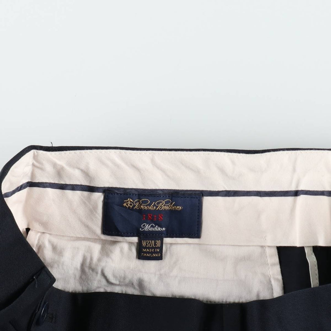 Brooks Brothers 1818 Madison Wool Trousers/Slacks, Size W32 wool navy blue type Vintage Second Hand