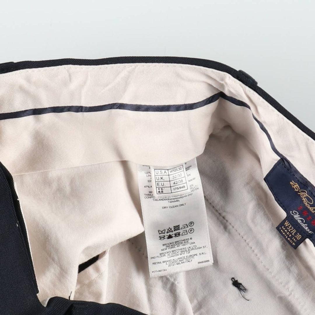 Brooks Brothers 1818 Madison Wool Trousers/Slacks, Size W32 wool navy blue type Vintage Second Hand