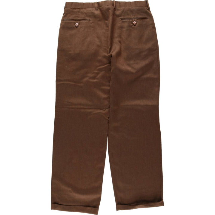 Ermenegildo Zegna Two-Pleat Slacks Pants, Men's Size W35 (approx.) unclear brown type Vintage Second Hand