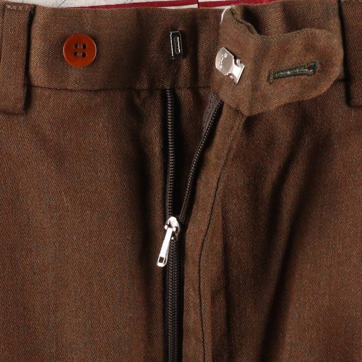 Ermenegildo Zegna Two-Pleat Slacks Pants, Men's Size W35 (approx.) unclear brown type Vintage Second Hand