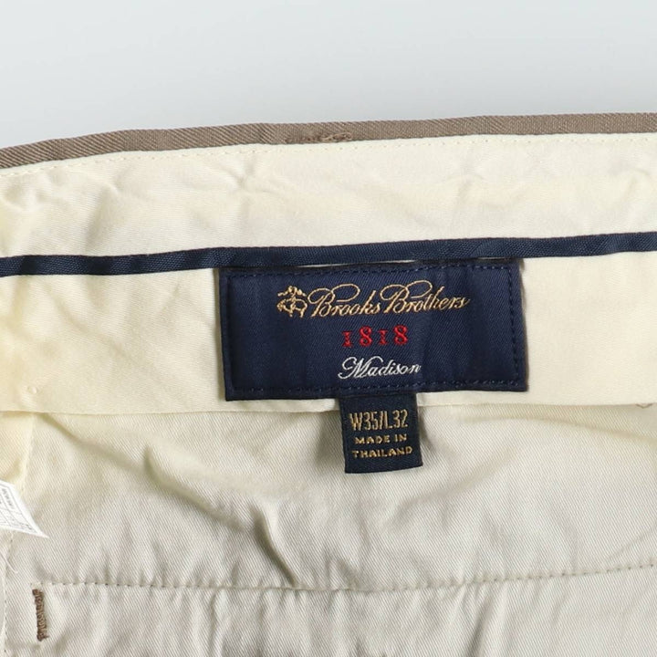 Brooks Brothers 1818 Madison wool trousers/slacks, men's size W35 (approx.) wool Beige type Vintage Second Hand