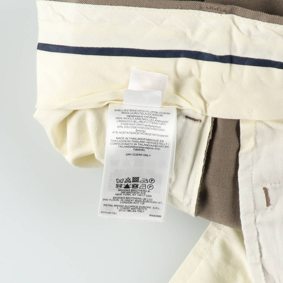 Brooks Brothers 1818 Madison wool trousers/slacks, men's size W35 (approx.) wool Beige type Vintage Second Hand