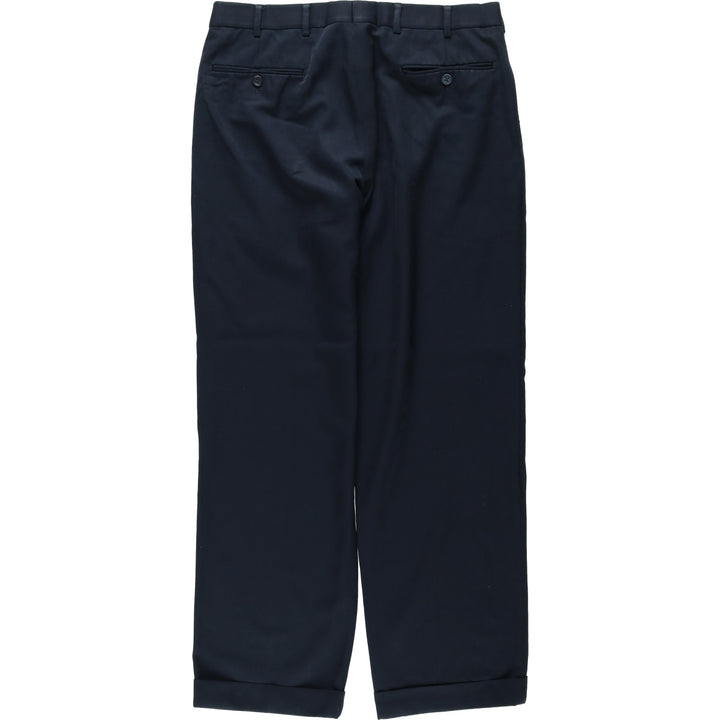 Brooks Brothers 1818 MADISON Two-Pleat Wool Trousers, Men's Size W34 (approx.) wool navy blue type Vintage Second Hand