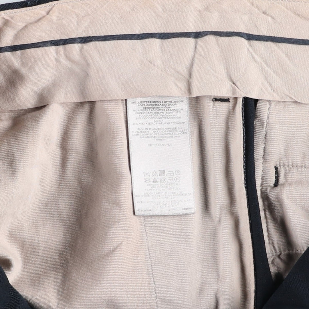 Brooks Brothers 1818 MADISON Two-Pleat Wool Trousers, Men's Size W34 (approx.) wool navy blue type Vintage Second Hand