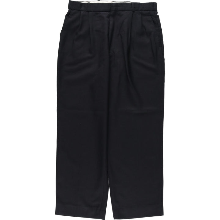 Implcca Two-Pleat Slacks Pants, Men's Size W31 (approx.) polyester black type Vintage Second Hand