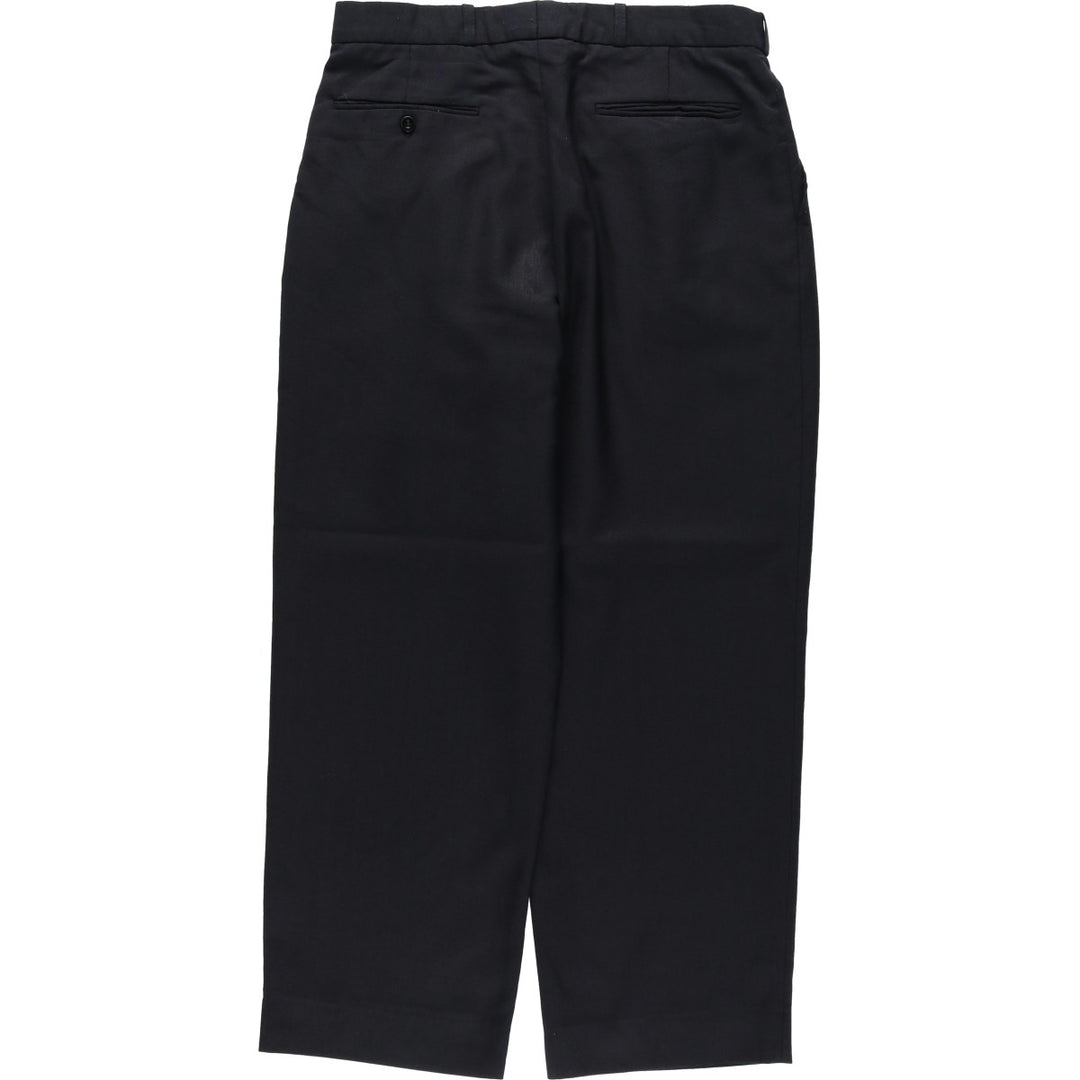 Implcca Two-Pleat Slacks Pants, Men's Size W31 (approx.) polyester black type Vintage Second Hand