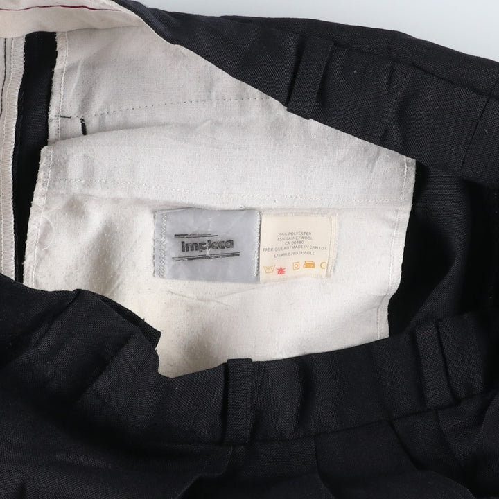 Implcca Two-Pleat Slacks Pants, Men's Size W31 (approx.) polyester black type Vintage Second Hand