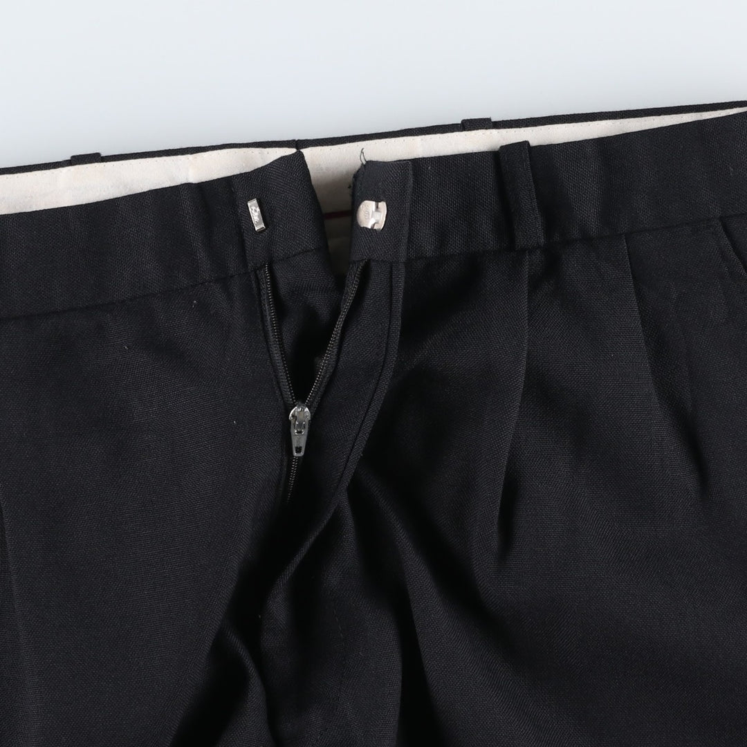 Implcca Two-Pleat Slacks Pants, Men's Size W31 (approx.) polyester black type Vintage Second Hand