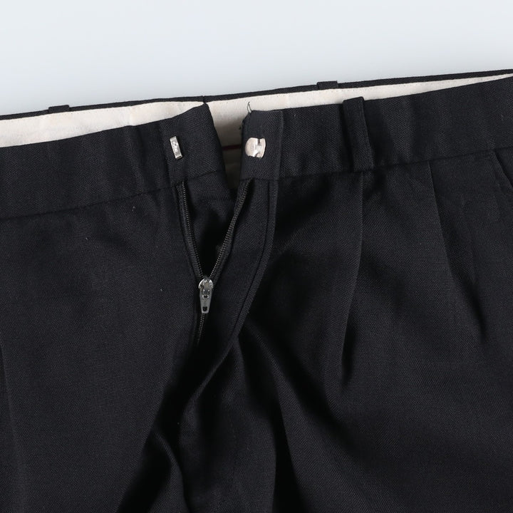 Implcca Two-Pleat Slacks Pants, Men's Size W31 (approx.) polyester black type Vintage Second Hand