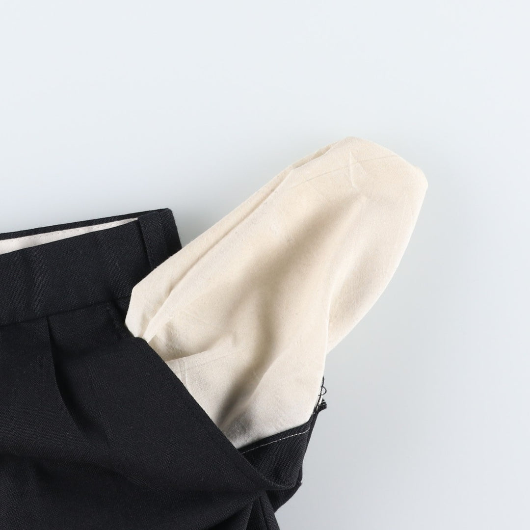 Implcca Two-Pleat Slacks Pants, Men's Size W31 (approx.) polyester black type Vintage Second Hand