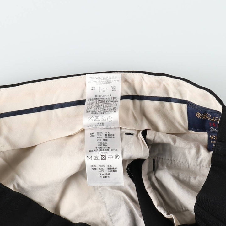 Brooks Brothers 1818 Madison wool trousers/slacks, men's size W30 (approx.) wool black type Vintage Second Hand