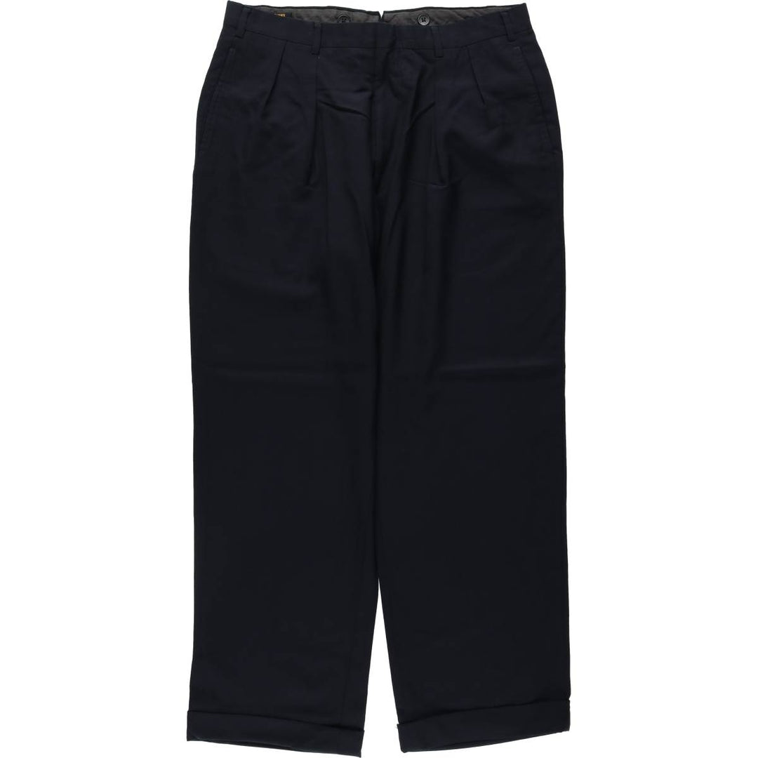 ~1990'S Brooks Brothers Two-Pleat Wool Trousers, Made in USA, Men's Size W34 (approx.), Vintage unclear black type Vintage Second Hand