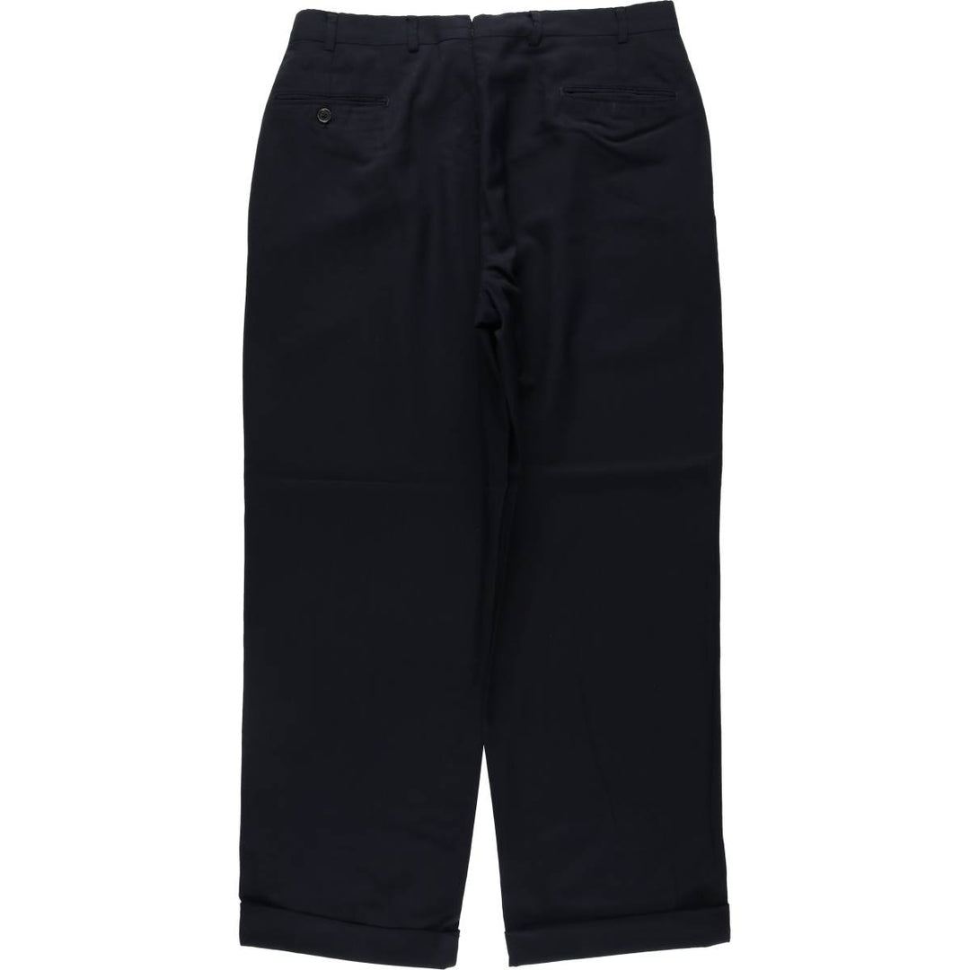 ~1990'S Brooks Brothers Two-Pleat Wool Trousers, Made in USA, Men's Size W34 (approx.), Vintage unclear black type Vintage Second Hand