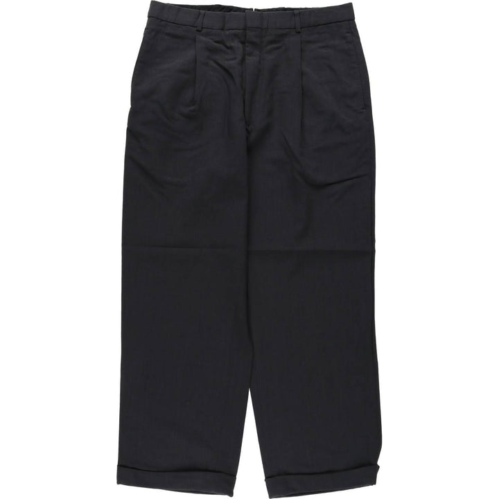 Brooks Brothers men's one-pleat wool trousers/slacks, size W32 (approx.) wool Charcoal Vintage Second Hand