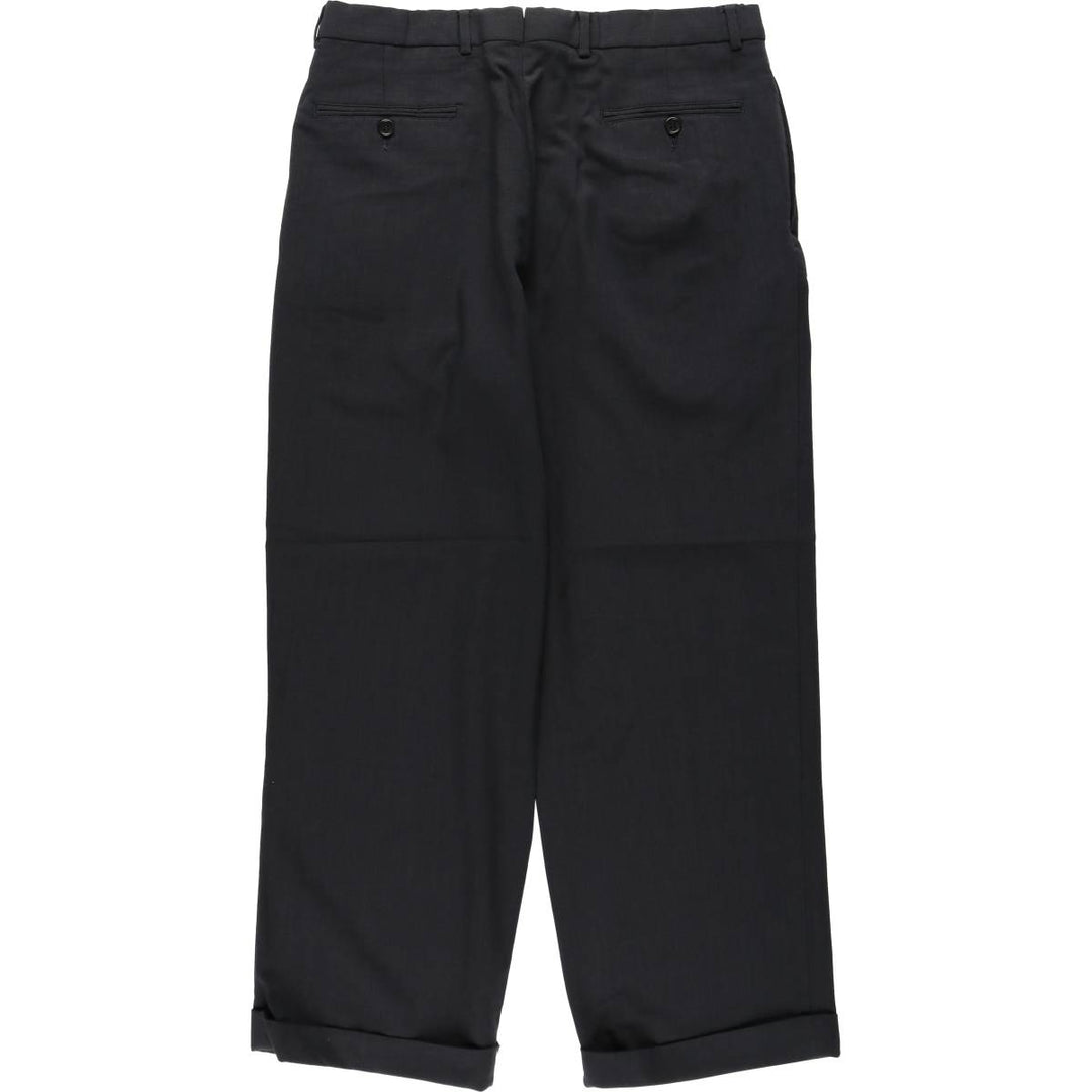 Brooks Brothers men's one-pleat wool trousers/slacks, size W32 (approx.) wool Charcoal Vintage Second Hand