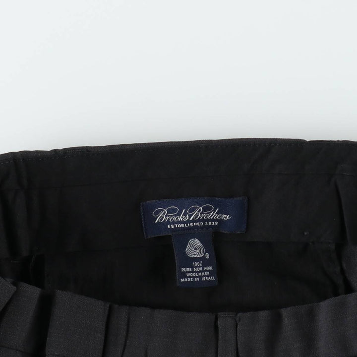 Brooks Brothers men's one-pleat wool trousers/slacks, size W32 (approx.) wool Charcoal Vintage Second Hand