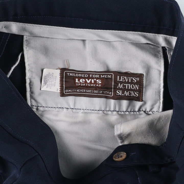 Vintage 1980'S Levi's Action Slacks, Men's Size W31 unclear navy blue type Vintage Second Hand
