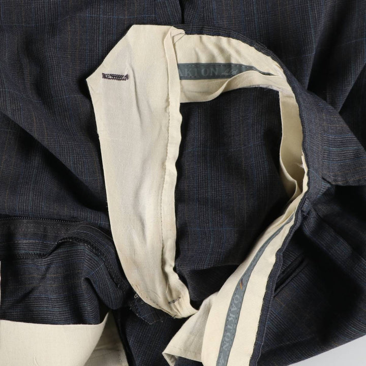 ~90'S OAKTON Check Pattern Slacks Pants Men's W34 (approx.) Vintage polyester Charcoal Vintage Second Hand