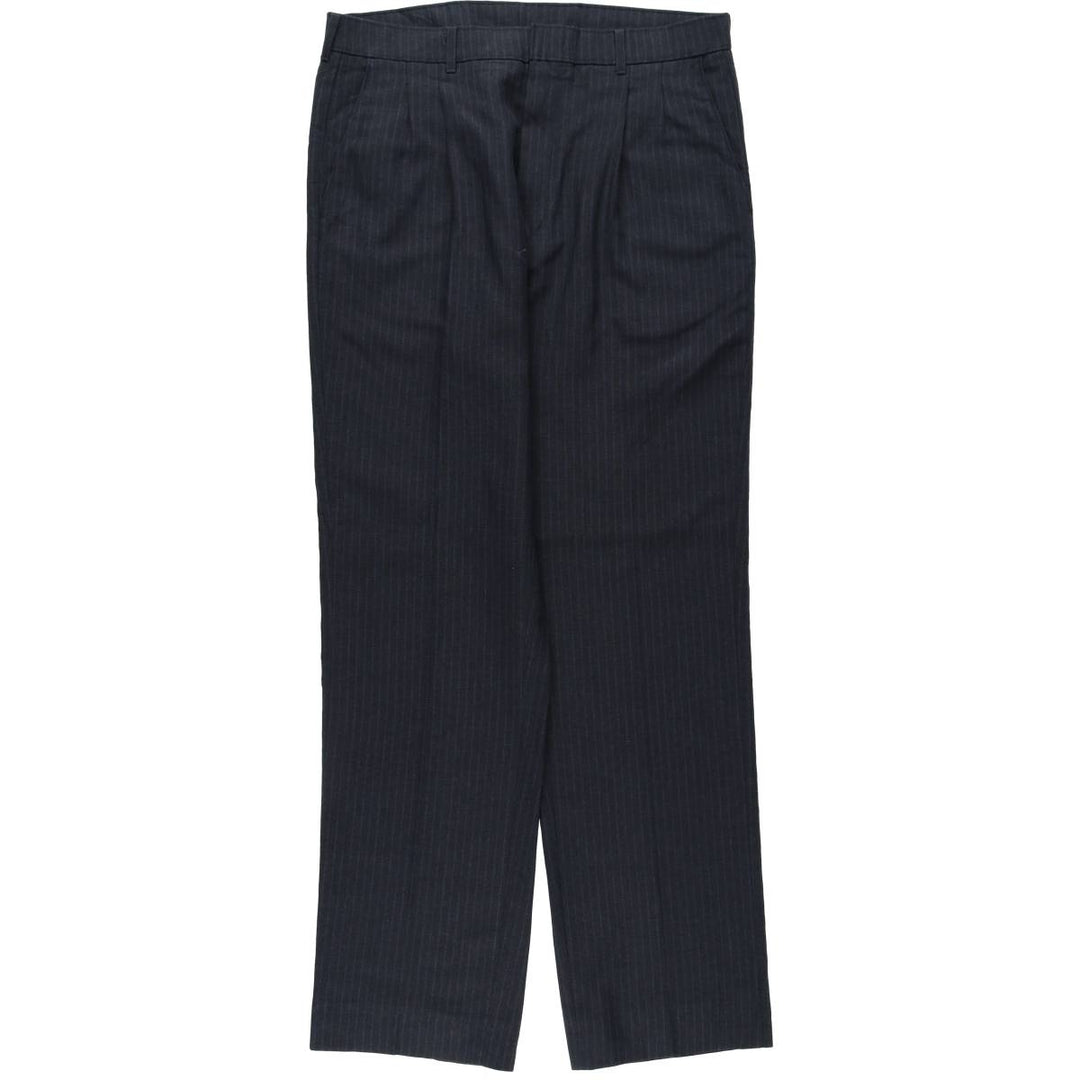 1980'S Levi's Stripe Pattern Slacks Pants, Men's Size W35 (approx.), Vintage unclear navy blue type Vintage Second Hand