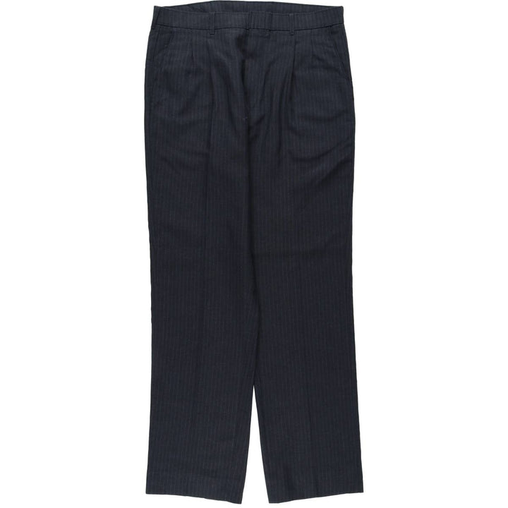 1980'S Levi's Stripe Pattern Slacks Pants, Men's Size W35 (approx.), Vintage unclear navy blue type Vintage Second Hand