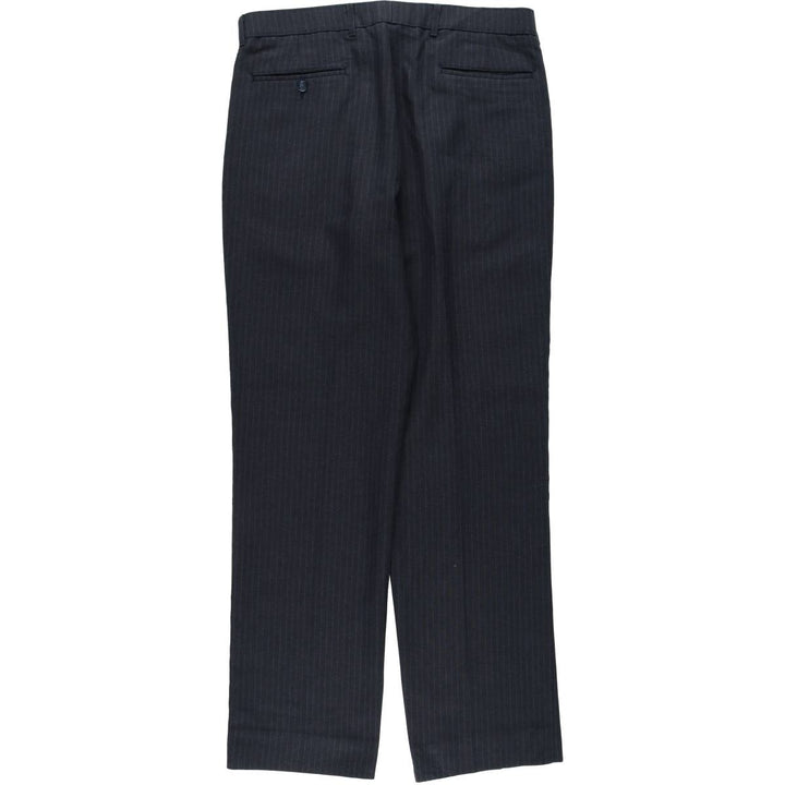1980'S Levi's Stripe Pattern Slacks Pants, Men's Size W35 (approx.), Vintage unclear navy blue type Vintage Second Hand